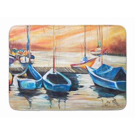 Carolines Treasures Beach View with Sailboats Machine Washable Memory Foam Mat JMK1038RUG
